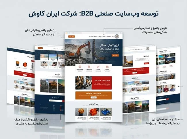 طراحی رابط کاربری (UI) و تجربه کاربری (UX) شرکت ایران کاوش | نتانیک